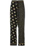 Oscar De La Renta Floral Print Pajama Trousers - Black