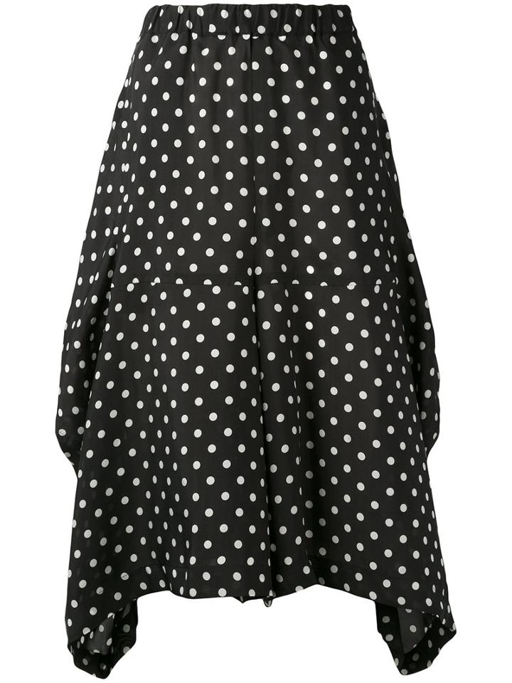 Comme Des Garçons Comme Des Garçons - Asymmetric Polka Dot Skirt - Women - Cupro - L, Black, Cupro