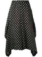 Comme Des Garçons Comme Des Garçons - Asymmetric Polka Dot Skirt - Women - Cupro - L, Black, Cupro