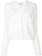 Thom Browne Cable Knit V-neck Cardigan - White