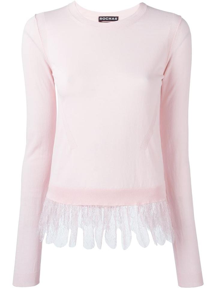 Rochas Lace Hem Sweater