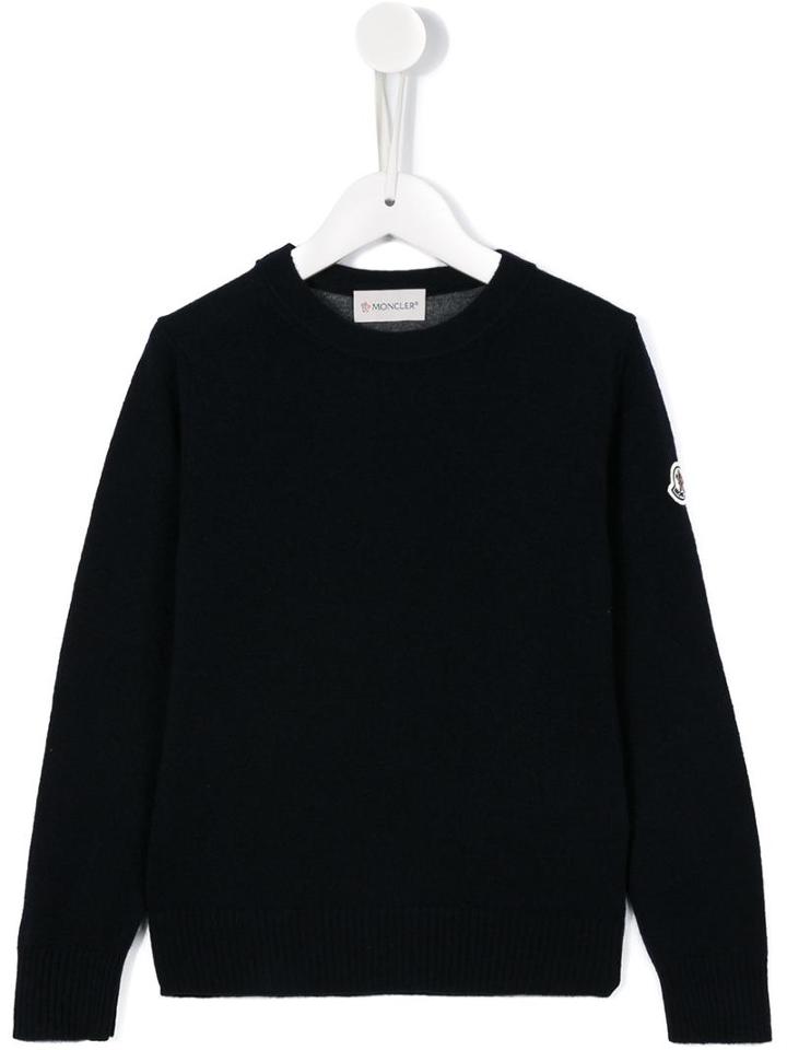 Moncler Kids Crew Neck Jumper, Boy's, Size: 12 Yrs, Blue