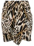 Alexandre Vauthier Leopard Print Mini Skirt - Brown