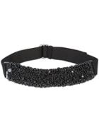 Maison Michel Beads Embroidered Headband - Black