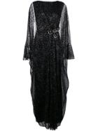 Talbot Runhof Metallic Long Tulle Dress - Black