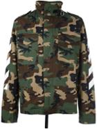 Off-white Camouflage Print Utility Jacket, Men's, Size: Small, Green, Cotton