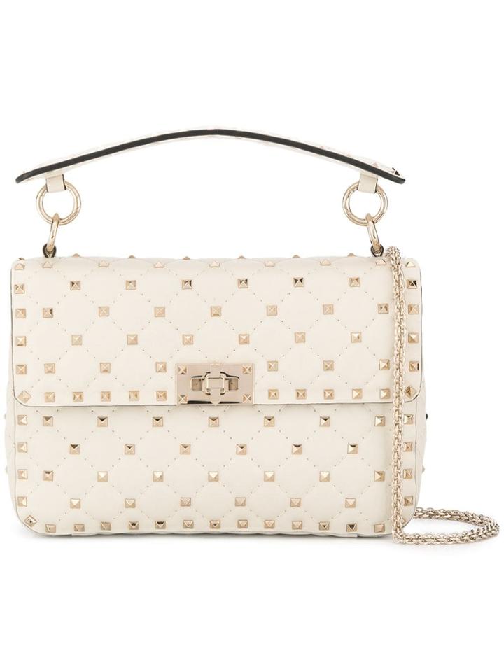 Valentino Medium Garavani Rockstud Tote - Neutrals