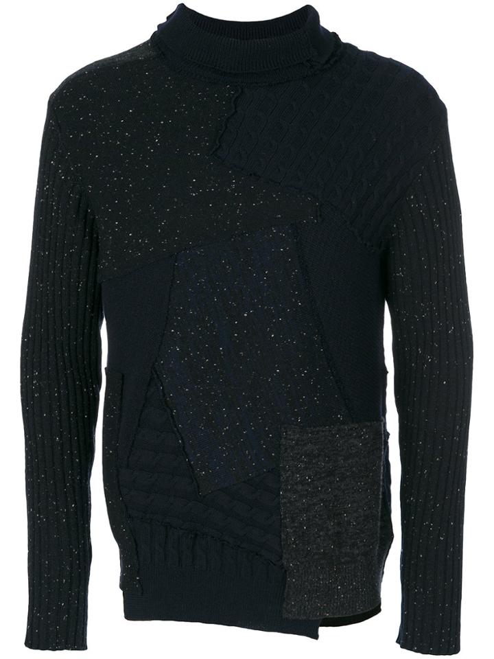 Maison Flaneur Patchwork Jumper - Blue