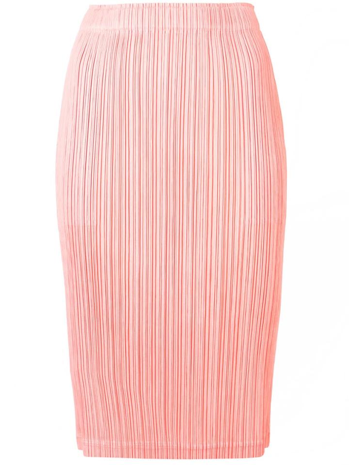 Pleats Please By Issey Miyake Pleated Straight Skirt - Pink