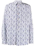 Kiton Floral Print Long-sleeved Shirt - Blue