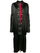 Rouge Margaux Long Drapped Coat - Black