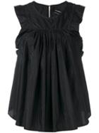 Isabel Marant - Axele Gathered Top - Women - Silk/polyamide - 36, Women's, Black, Silk/polyamide