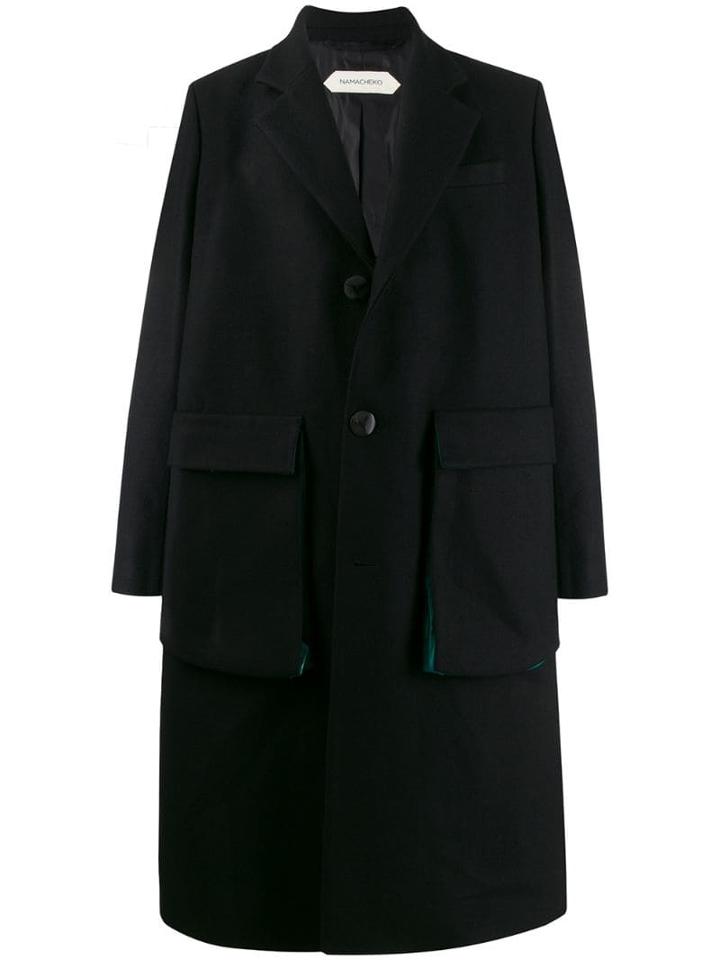Namacheko Oversized Single-breasted Coat - Black