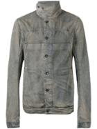 Rick Owens Drkshdw High Neck Jacket, Men's, Size: Xl, Grey, Cotton