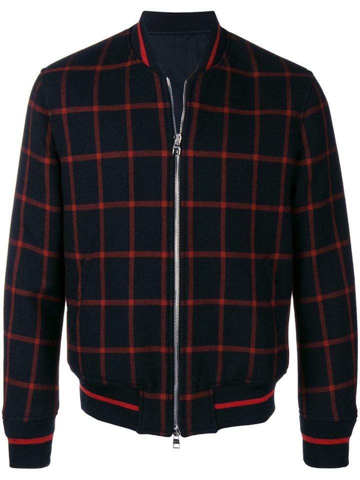 Alexander Mcqueen Checked Bomber Jacket - Black