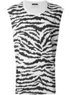 Balmain Zebra Print T-shirt, Men's, White, Cotton