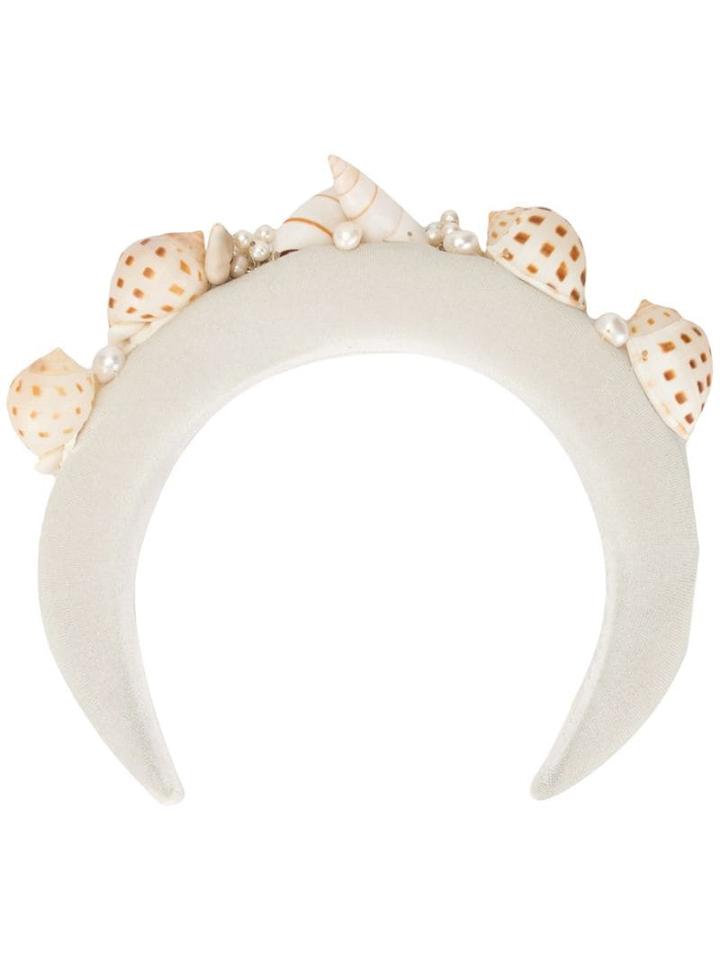 Wald Berlin Shell-embellished Hairband - White