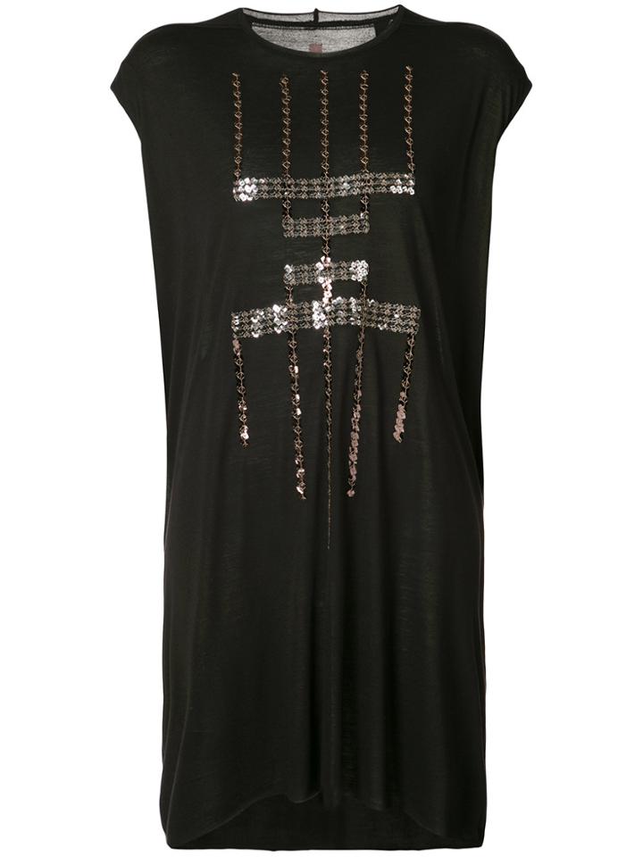 Rick Owens Lilies Sequin Pattern Sleeveless Dress - Black