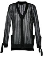 G.v.g.v. Crochet Bow Cardigan, Women's, Size: Xs, Black, Polyester/lyocell