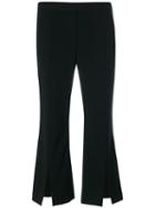Neil Barrett - Slit Cropped Trousers - Women - Cotton/polyester/spandex/elastane/viscose - 46, Black, Cotton/polyester/spandex/elastane/viscose