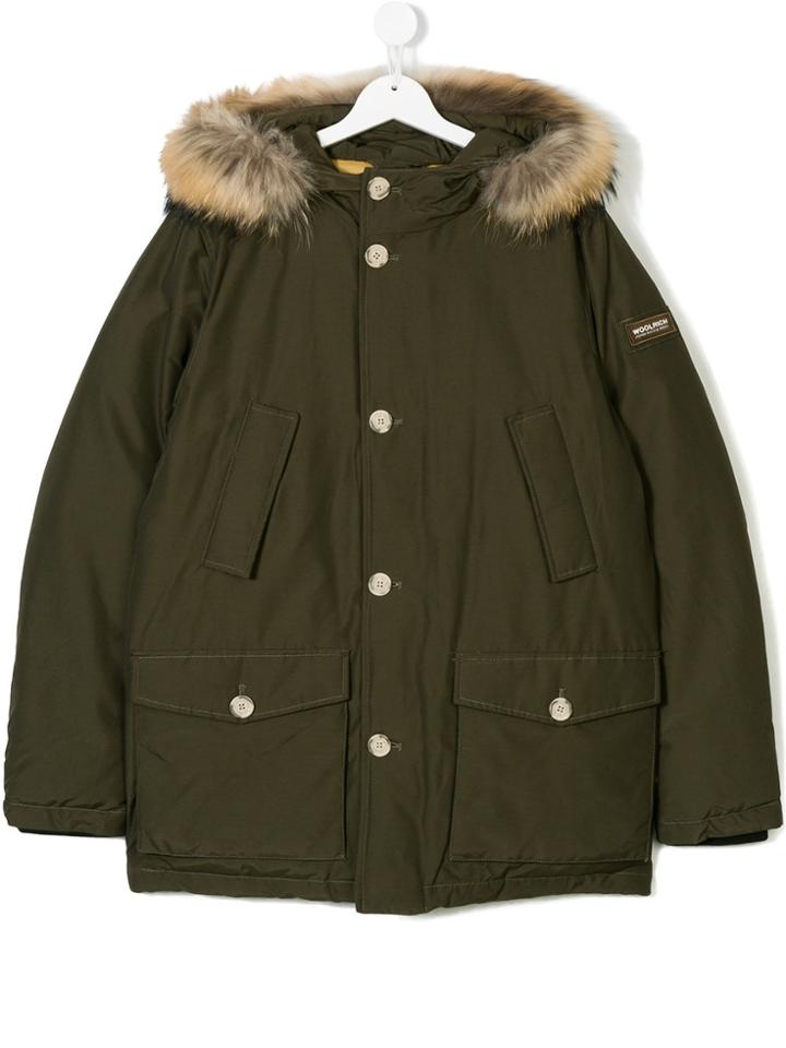 Woolrich Kids Teen Appliqué Parka Coat - Green