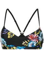 The Upside - Floral Print Bralette Top - Women - Polyamide - M, Black, Polyamide