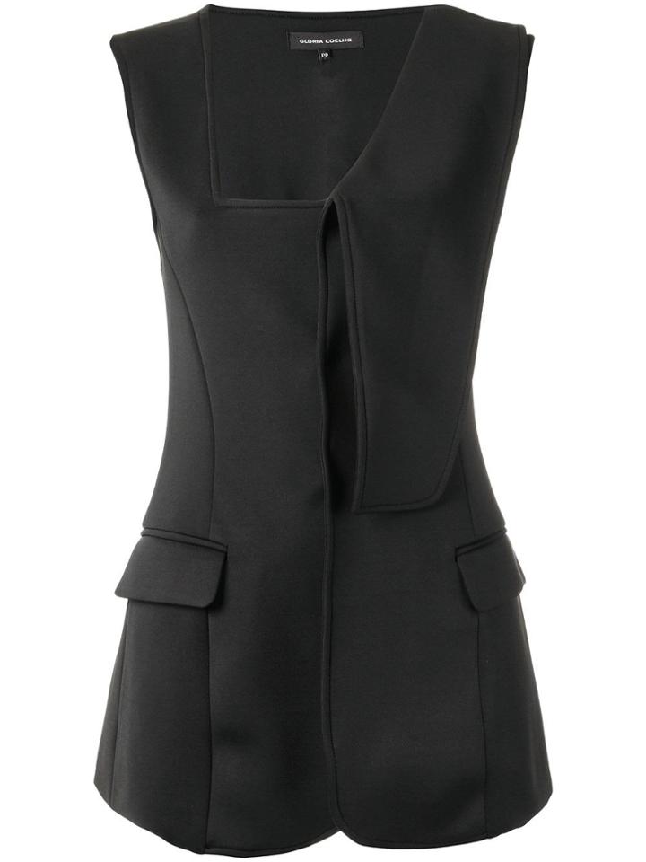 Gloria Coelho Asymmetric Waistcoat - Black