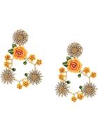 Dolce & Gabbana Ornate Floral Earrings - Yellow