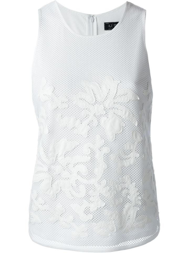 Armani Jeans Appliqué Mesh Tank