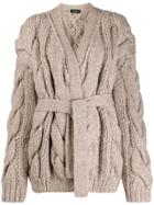 Dsquared2 Chunky Cable Knit Cardigan - Neutrals