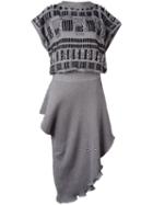 Loewe Frayed Knit Asymmetric Dress