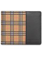 Burberry Small Scale Check And Leather Bifold Wallet - Yellow