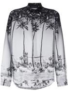 Christian Pellizzari Palm Tree Print Shirt - Grey