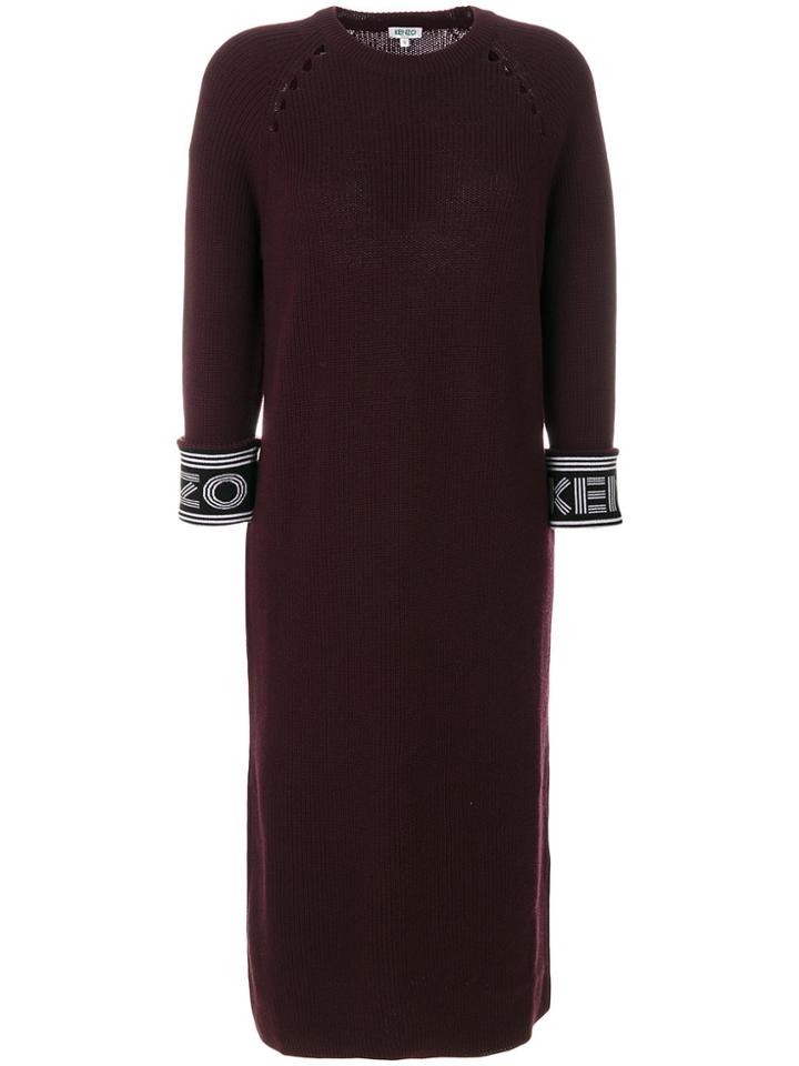 Kenzo Rib-knit Midi Dress - Pink & Purple