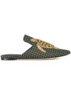 Sanayi 313 Turtle Embroidered Mules - Green
