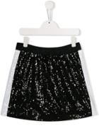 Monnalisa Sequin Embroidered Skirt - Black