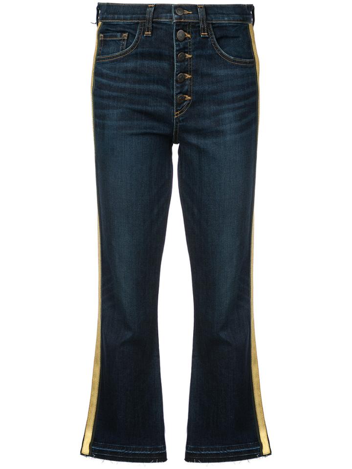 Veronica Beard Side Stripe Flared Jeans - Blue