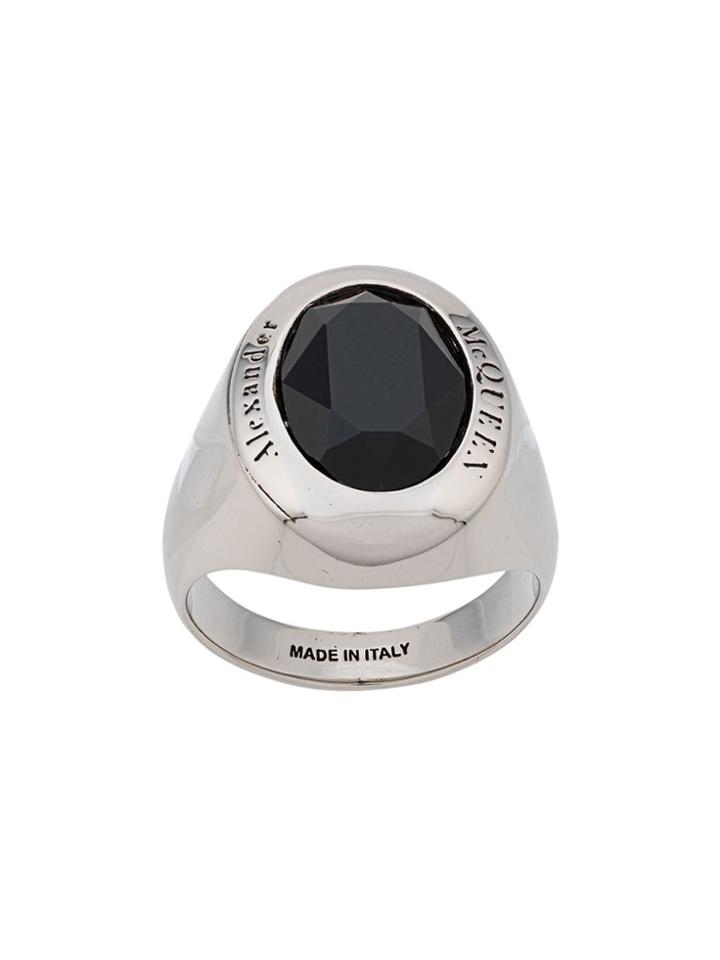 Alexander Mcqueen Swarovski Ring - Silver