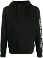 Calvin Klein Jeans Logo Embroidered Hoodie - Black