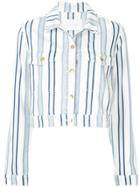 Nobody Denim Hunter Stripe Cropped Jacket - White