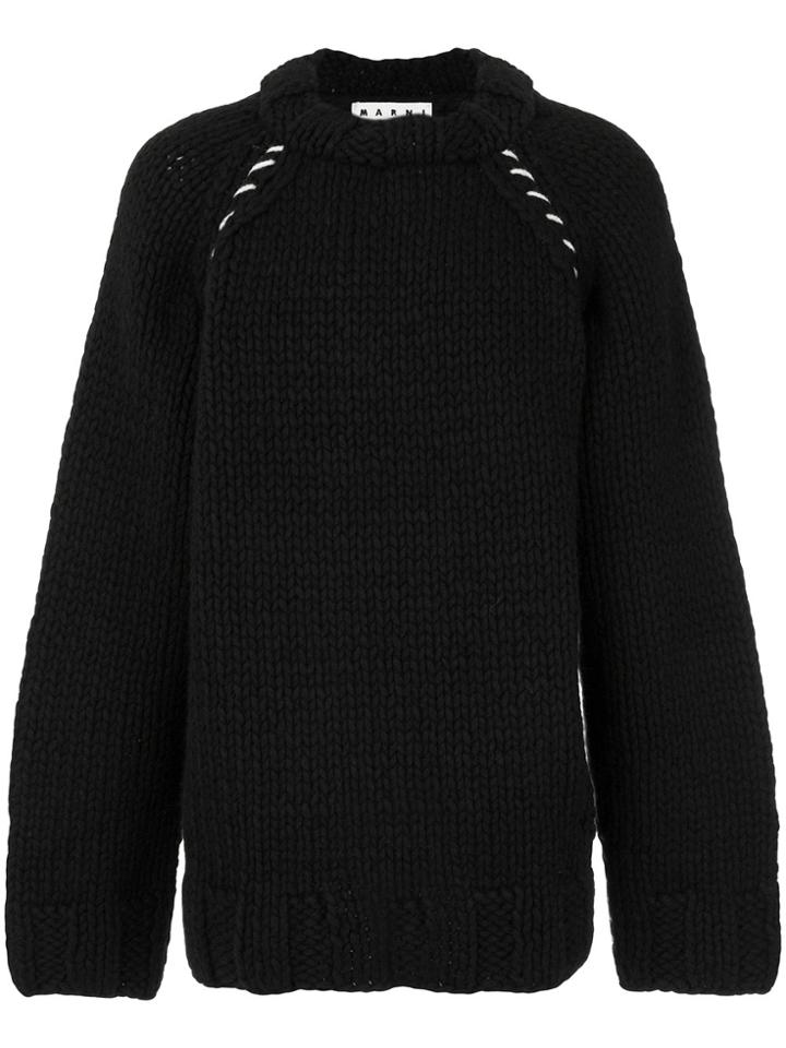 Marni Chunky Knit Jumper - Black