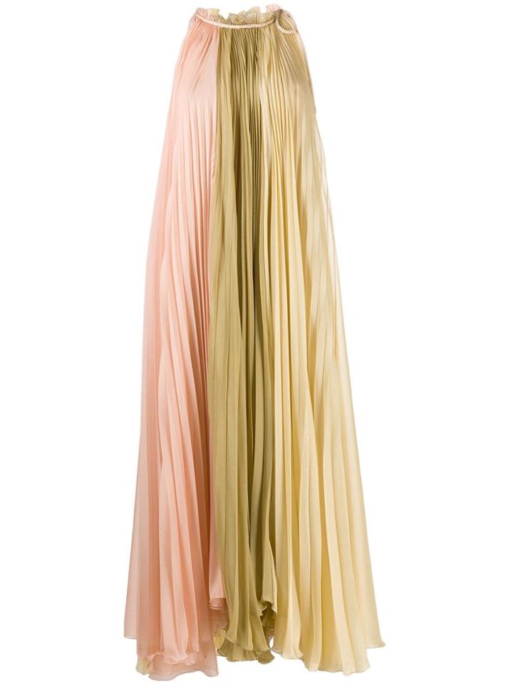 Alberta Ferretti Loose Fit Pleated Dress - Neutrals