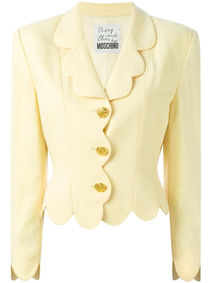 Moschino Vintage Scalloped Blazer - Nude & Neutrals