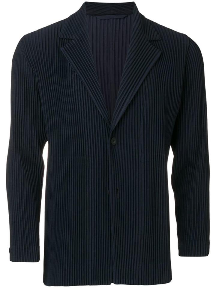 Issey Miyake Men Ribbed Blazer - Blue