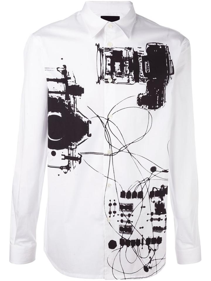 Diesel Black Gold Abstract Print Shirt