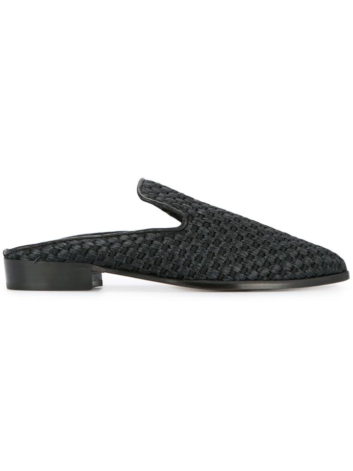 Robert Clergerie Woven Detail Mules - Black