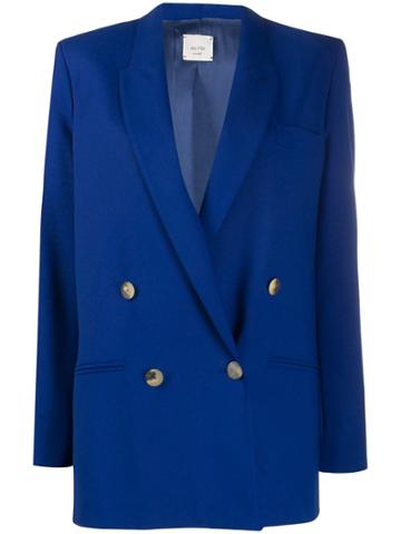 Alysi Boxy Fit Buttoned Blazer - Blue