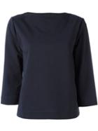 Casa Nata - Boat Neck Blouse - Women - Cotton/spandex/elastane - L, Blue, Cotton/spandex/elastane