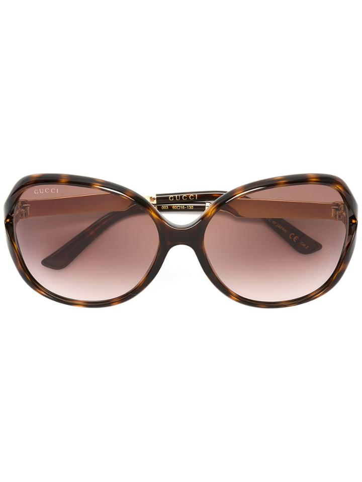 Gucci Eyewear Tortoiseshell Oversized Sunglasses - Multicolour