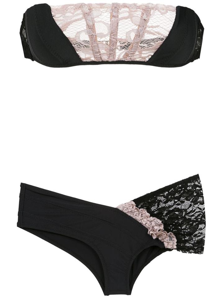 Amir Slama Sleeveless Lace Bikini - Black